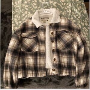 Plaid Jacket with Sherpa Lining